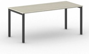 Rokovací stôl Square s čiernou podnožou 1800 x 800 x 750 mm, dub prírodný