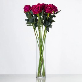 Dlhá zamatová ruža TINA v cyklámenovej farbe. Cena je uvedená za 1 kus.
