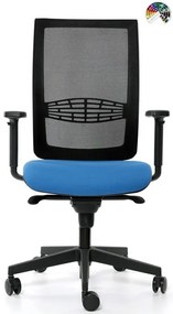 Kancelárska stolička KENT SIEŤ black & white čalúnenie CURA, LUCKY