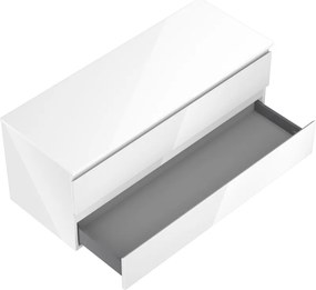 Mexen Orio, kúpeľňová skrinka 120 cm s hornou časťou, 2 zásuvky, biela lesklá, 91A10-12047-2-BFFC00