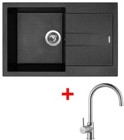 Set Sinks AMANDA 780 Metalblack + VITALIA Chróm