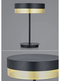 Stolová LED lampa Mesh zo železa, čierna/zlatá