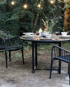 Záhradný okrúhly stôl hallo ø 120 cm čierny MUZZA