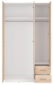 Šatníková skriňa BRW Nepo Plus 36 (biela + dub sonoma) . Vlastná spoľahlivá doprava až k Vám domov. 1098438