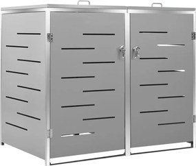vidaXL Ohrada na 2 odpadkové koše 138x77,5x112,5 cm nehrdzavejúca oceľ