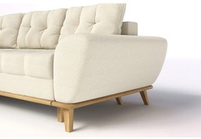 Krémová rozkladacia rohová pohovka (ľavý roh) Balitco – Ropez