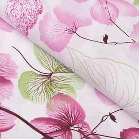 Biante Vankúš valec bonbon Sandra SA-366 Ružovo-zelené kvety na bielom 15x60 cm