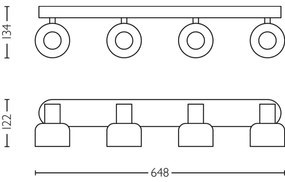 Philips - Bodové svietidlo SLEET 4xE14/25W/230V