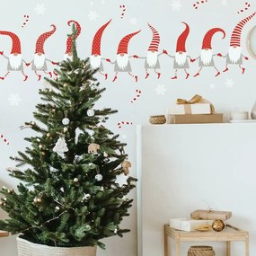 Samolepky na stenu s vianočným motívom Trpaslíci
