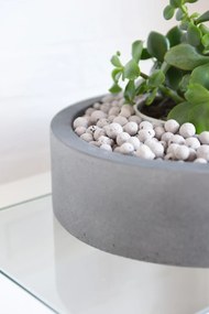 Miska na dekorácie CIRCULO, sklolaminát, Ø 30 cm, sivá