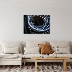 Sklenený obraz modrých liniek (70x50 cm)