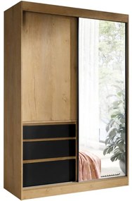 Skriňa Haiti 140 Dub Lefkas/čierna