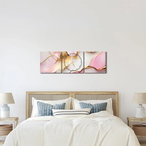Obraz - Mramorový design (s hodinami) (90x30 cm)