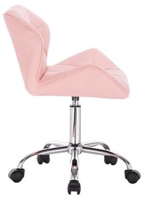 LuxuryForm DESIGN Stolička MILANO na striebornej podstave s kolieskami - ružová