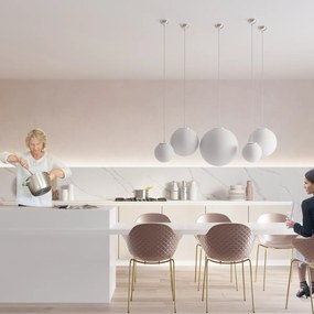 Závesné svietidlo Ugo, 1x biele sklenené tienidlo, (fi 30 cm), ch