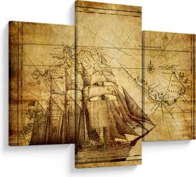 Obraz - Stará mapa (90x60 cm)