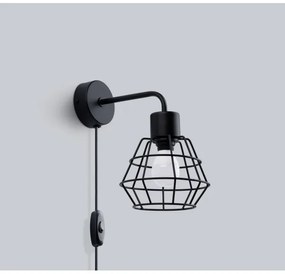 Sollux SL.1164 - Nástenná lampa SUBA 1xE27/15W/230V čierna