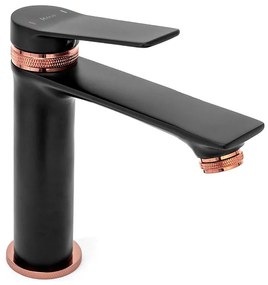 Umývadlová batéria Rea Ciral čierna-ružové zlato