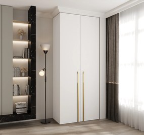 Šatníková skriňa 100 cm Carmela 40-3 (biela + zlatá). Akcia -21%. Vlastná spoľahlivá doprava až k Vám domov. 1126590