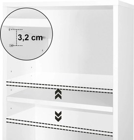 SONGMICS Knihovna LBC104W, biela