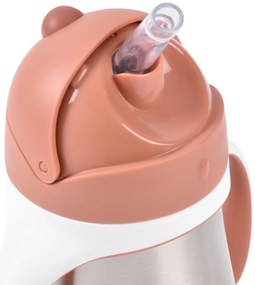 Hrnček termoizolačný so slamkou nerez 250ml Terracotta