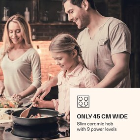 Klarstein Virtuosa 3 Slim, varná doska, 5000 W, 3 zóny, Dualzone, časovač, keramika