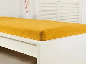 Froté plachta do detskej postieľky PREMIUM 60x120 cm žltooranžová