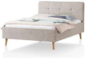 Sivá/hnedá čalúnená dvojlôžková posteľ bez roštu 140x200 cm Smart – Meise Möbel