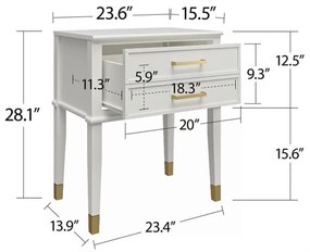 Biely nočný stolík Westerleigh – CosmoLiving by Cosmopolitan