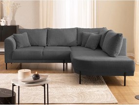 Tmavosivá ženilková rohová pohovka (pravý roh/do L) Mauris – Ropez