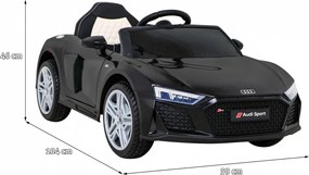 Ramiz Audi R8 LIFT Auto na batérie čierne + diaľkové ovládanie + EVA kolesá + MP3 + LED