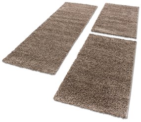 Ayyildiz, Kusový koberec Life Shaggy 1500 mocca, 60x110, hnedá, spálňa