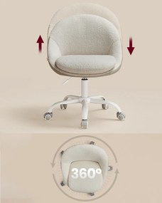 Otočná kancelářská židle Niama bílá/béžová