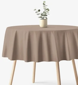 Goldea okrúhly obrus 100% bavlnené plátno - kávový hnedý Ø 100 cm