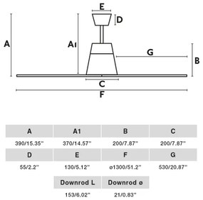 FARO 34106 - Stropný ventilátor TYPHOON M hnedá pr. 130 cm IP44 + diaľkové ovládanie