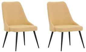 Jedálenské stoličky 2 ks, žlté, látkové