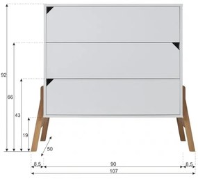 Bellamy Komoda Lotta biela/prírodná