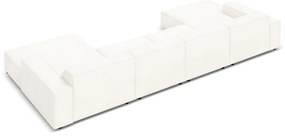 Béžová rohová pohovka z textílie bouclé (do "U") Jodie – Micadoni Home