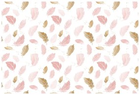 Tapeta ružovo-zlaté jemné pierka