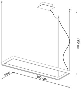 Závesné LED svietidlo Tuula m, 1x LED 50w, 3000k, g
