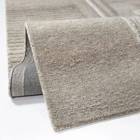Sivobéžový ručne tkaný vlnený koberec 140x200 cm Lira – Flair Rugs