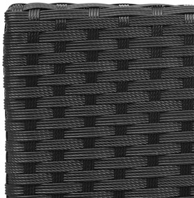 Záhradná súprava 2 kresiel, pohovky a stolíka HWC-F55 - čierna, krémové vankúše