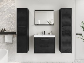 Kúpelňový nábytok Tomeq III, Farby: čierny grafit / čierna fala, Sifón: bez sifónu, Umývadlová batéria: Economico BYU 020M