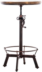 Kovový barový stôl Malita v industriálnom štýle - v84-102 x Ø59 cm - Bronzová