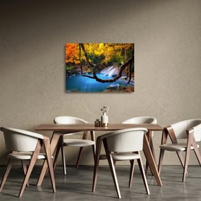 Sklenený obraz - Vodopády v Ázii (70x50 cm)