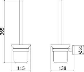 Mexen príslušenstvo, REMO záchodová wc kefa, biela, 7050750-20