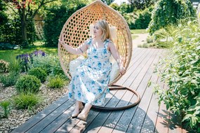 Svetlohnedé závesné kreslo TROPIKAL so stojanom