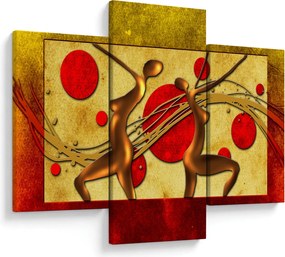Abstraktný obraz s dvoma ženami (90x60 cm)