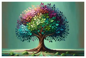 Obraz strom života dúha na vetvách