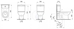 LAUFEN Pro WC kombi misa, 670 mm x 360 mm, biela H8249580000001